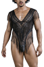 Candyman Lace Mesh Fringe Bodysuit 99865
