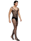 MP160 Floral Motif Mesh Black Bodystockings