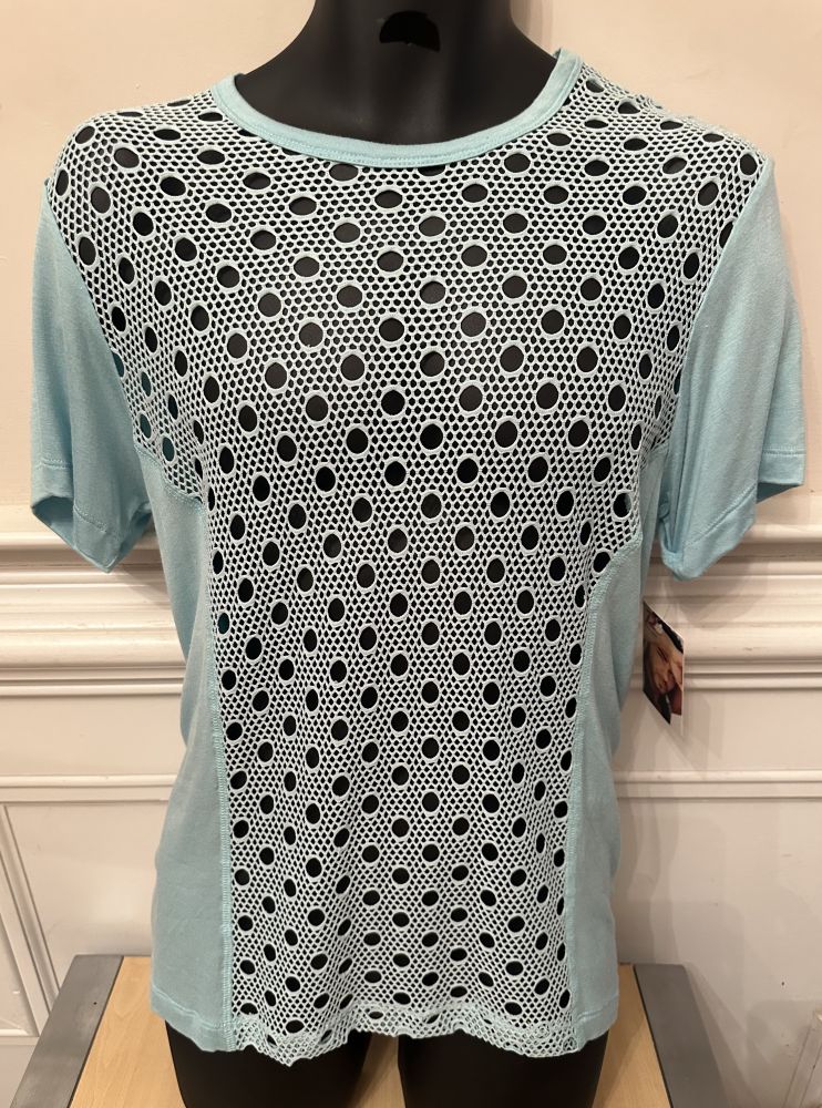Pistol Pete Retro See Thru Circle and Fishnet Short Sleeve Crew Neck SS310-718