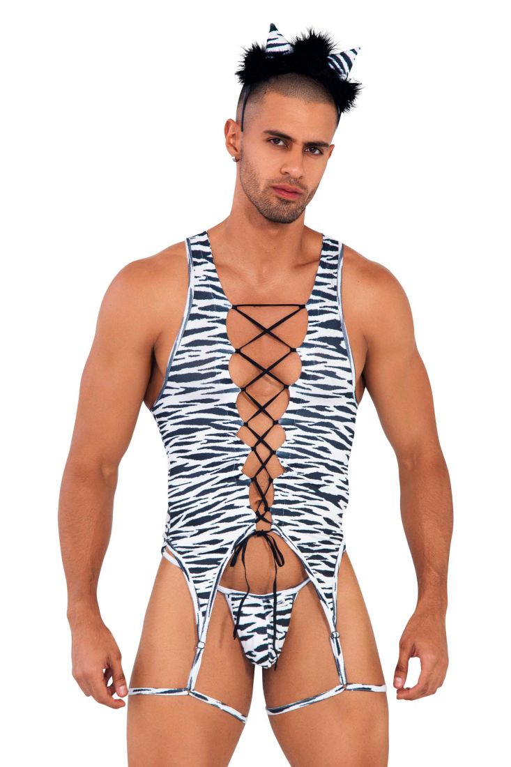 Candyman Zebra Print Bodysuit Costume 99734 