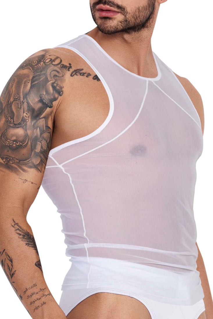 Clever White Belial Cool Mesh Tank Top 1241