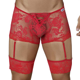 Candyman Red Lace Garter Boxer Brief 99317
