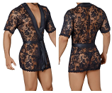 Candyman 99322 Lace Kimono With Thong