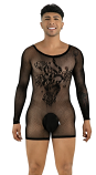Candyman Tattoo-Style Graphic Print Fishnet Bodysuit 99959