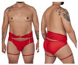 CandyMan 99703X Red Garter Briefs Two Piece Set